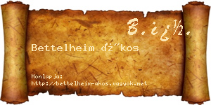 Bettelheim Ákos névjegykártya