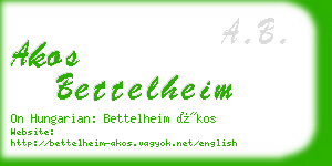 akos bettelheim business card